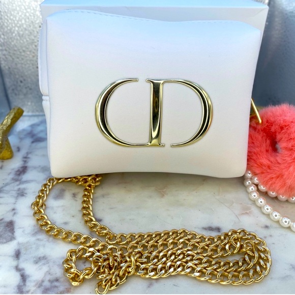 Dior Handbags - NWB DIOR Beauty Cosmetic Pouch w/ added Crossbody Chain + FREE Keychain